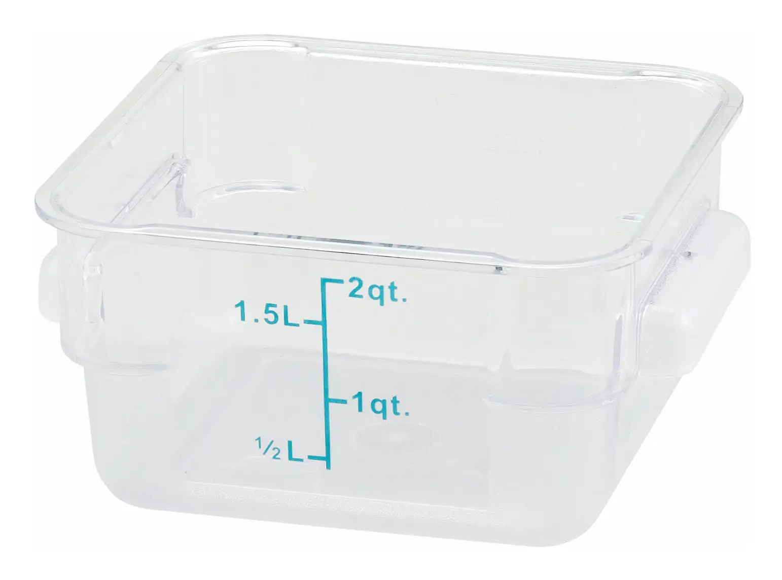 2qt Square Storage Container, Clear, PC (12 Each)