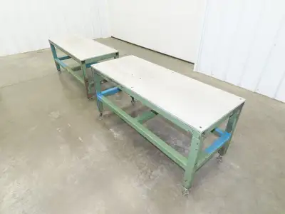 1/2" Aluminum Top Machine Mounting Base Welding Table 50"x20"x 22"H Lot of 2