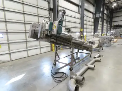 26"x 14' 8" Bulk Food Process Incline Conveyor 115V with Dust Collector Blower