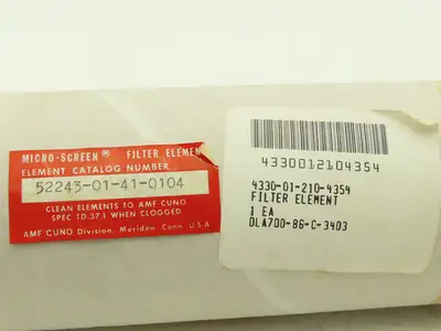 AMF Cuno 52243-01-41-0104 Metal Micro-Screen Filter Element 10 Micron 1" ID