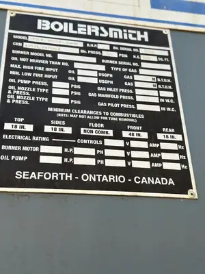 USED 2005 BOILERSMITH EF3LW-2000SF-X-30