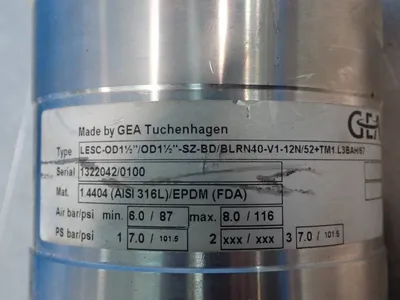 USED GEA TUCHENHAGEN LESCOD11/2/OD11/2SZBD