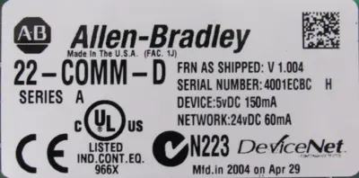 USED ALLEN BRADLEY 22-COMM-D COMMUNICATION ADAPTER SERIES A 22COMMD
