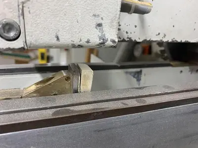 KOCH SBD-B DOUBLE-END FEED-THROUGH TRIM, BORE, GLUE, & DOWEL MACHINE