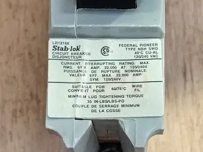 Used FEDERAL PIONEER NBH115 Switchgears British Columbia CA | Lenmark #1438450