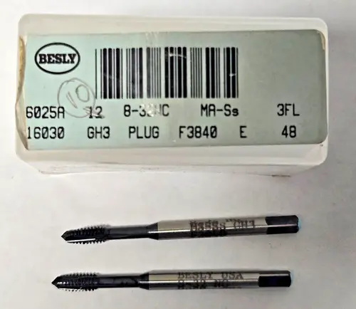 Lot of 2 Besly Tap 8 - 32 GH3 MA-SS Plug 3 FL Brand New USA Made