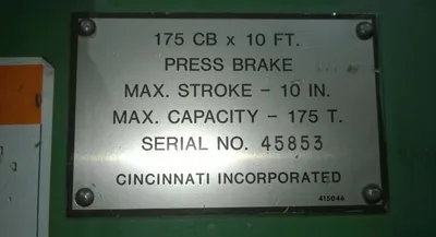 1989 CINCINNATI INC 175 CBX10 Press Brakes | Used Fab Machines (4)