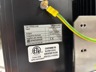 HTR22-L133M | Plasmatreat HTR22-L133 High Voltage Plasma Transformer w/ Cables, E 80 X 20/800 - Used