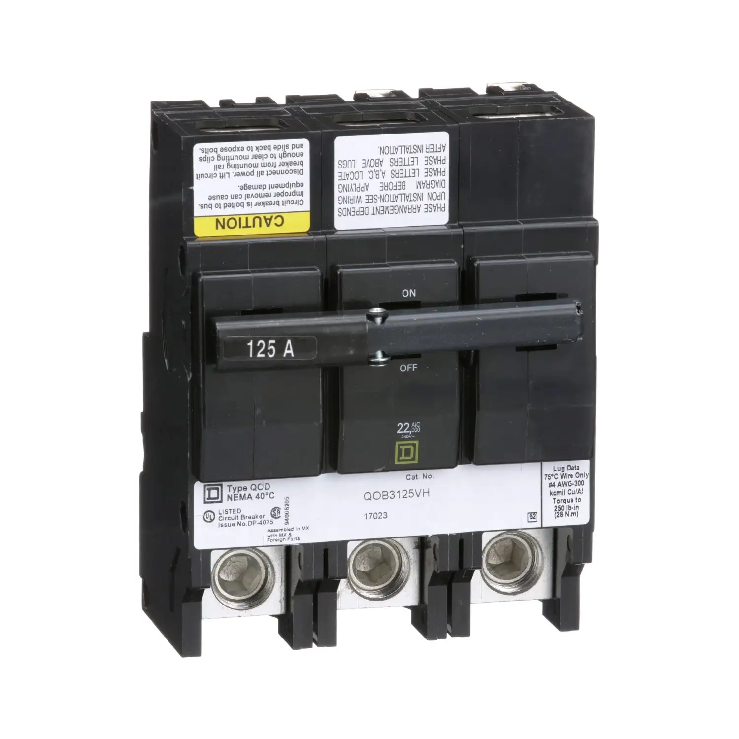 New | in-Stock SQUARE D QOB3125VH Circuit Breakers South Carolina US | General Equipment and Supply #1491593