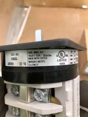 Electroswitch KW63-2401B1 Manual Motor Controller 63A 600VAC -NIB