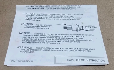 *NEW* Cooper AH3433CW Watertight Connector 30A-120/208V 3~Ph Y 4P4W + Warranty!