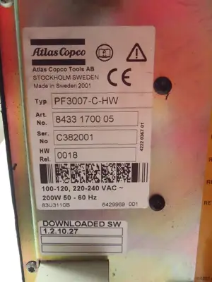 8433 1700 05,PF3007-C-HW | Atlas Copco 8433 1700 05 TENSOR S4/S7 Torque Controller PF3007-C-HW - Used