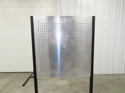 Mobile Work Cart Pegboard Workstation No Caster Wheels 31x34" W/ 34x22" Base