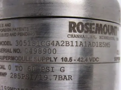 Rosemont 3051S1CG4A2B11A1AD1E55 Pressure Transmitter 10.5-42.4 VDC