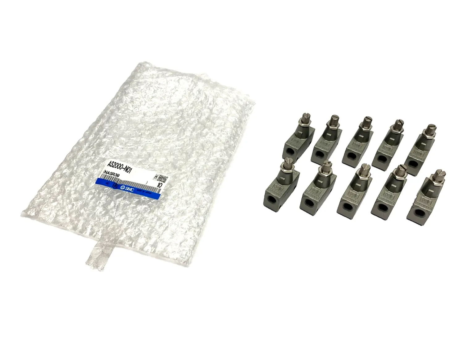 AS2000-N01 | SMC  Pneumatic Speed Control 1/8" NPT Ports, 10-PACK - New – Open box