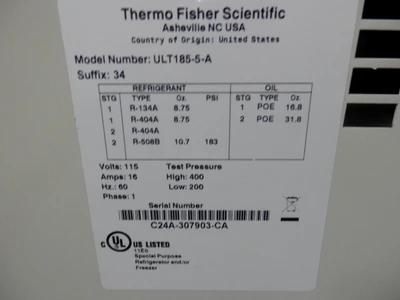 Used THERMO SCIENTIFIC _UNKNOWN_ Ultra-Low Temperature Freezers California US | Biotech Equipment Sales #1464747