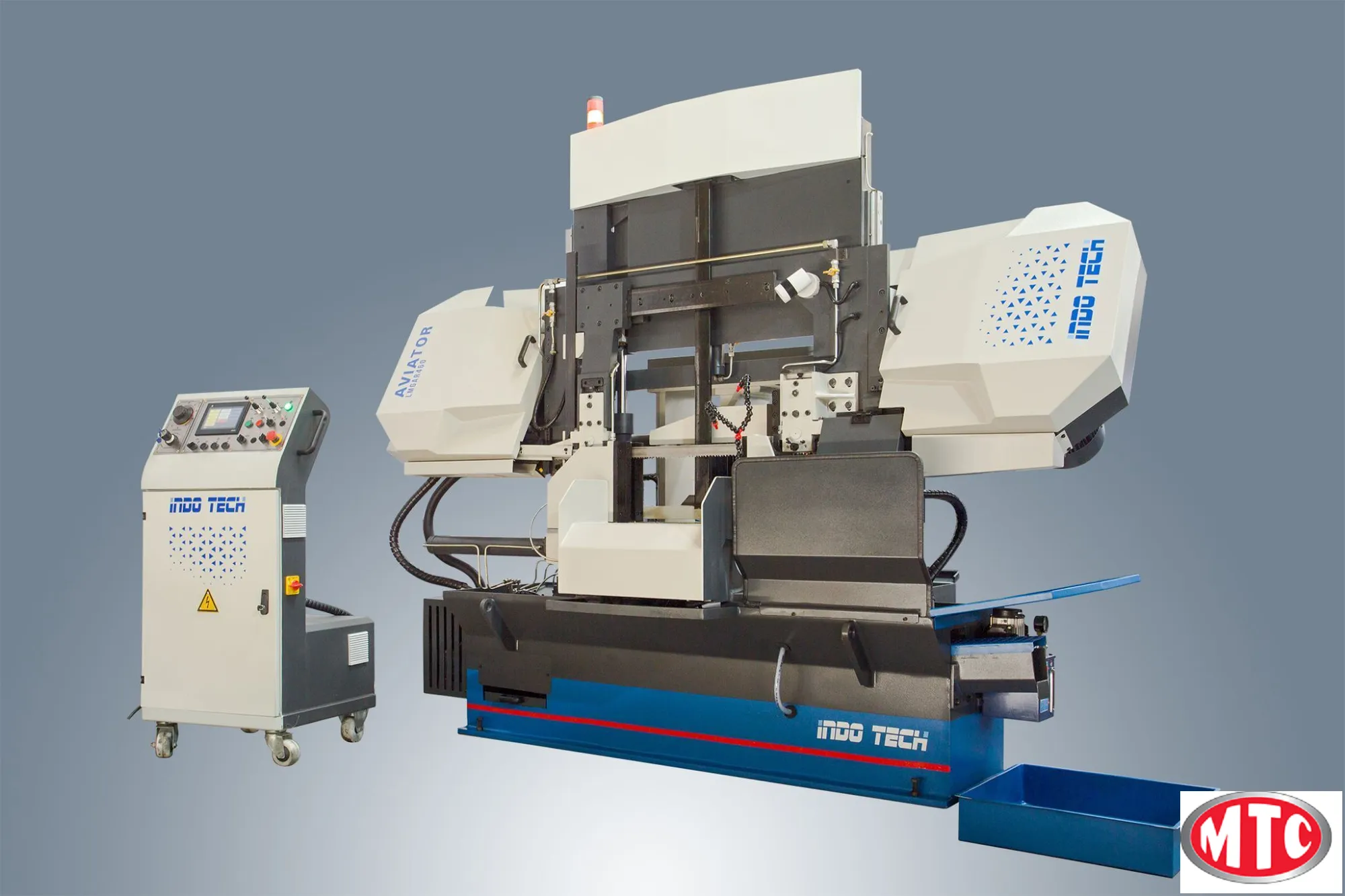 Indotech DC 42 NC, Dual Column, Horizontal, Programmable Automatic bandsaw like Amada, Behringer, Doall, HEM, Hyd-Mech, Kasto, Marvel
