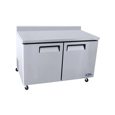 New | in-Stock Atosa New Atosa MGF8410GR 60" (2) Door Worktop Refrigerator w/ Backsplash Worktop Refrigerators Illinois US | Falcon Restaurant Supply #1375424