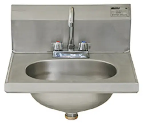 Eagle Group HSAD-10-F Wall Mount Commercial Hand Sink w/ 13 1/2"L x 9 3/4"W x 6 3/4"D Bowl, Gooseneck Faucet