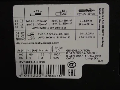 NEW SIEMENS 3RV10314DB10