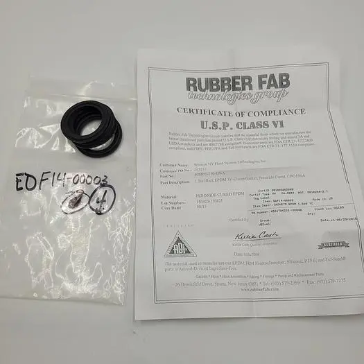 New | in-Stock RUBBER FAB RUBBER FAB 1-1/2" BLACK EPDM TRI-CLAMP GASKET PEROXIDE CURED EDF14-00003 CERTIFIED & *NEW* Valves/Fittings | ND Industrial Surplus #1221430