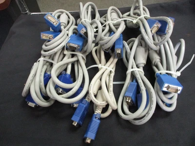 Used 15-pin Male to 15-pin Male Monitor to PC Cables (QTY 9)