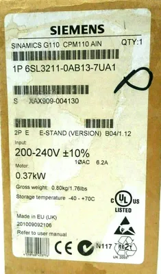 NEW SIEMENS 6SL3211-0AB13-7AU1 AC DRIVE 6SL32110AB137AU1
