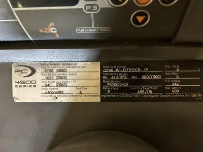 Used Crown PC4500-60 Electric 24V Battery Ride-On Pallet Jack / Order Picker