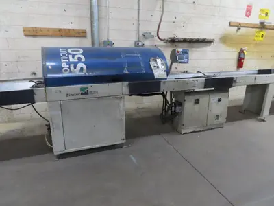 4" HIGH X 12" WIDE DIMTER OPTICUT MODEL #S50 CROSS-CUT AUTOMATIC WOOD SAW, NEW 2003: STOCK #22921