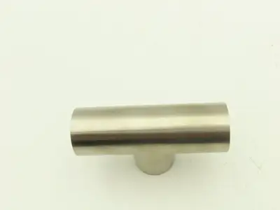 1-1/2" OD Butt Weld Vacuum Tee Stainless Steel Satin Finish A = 2.25" Lot of 6