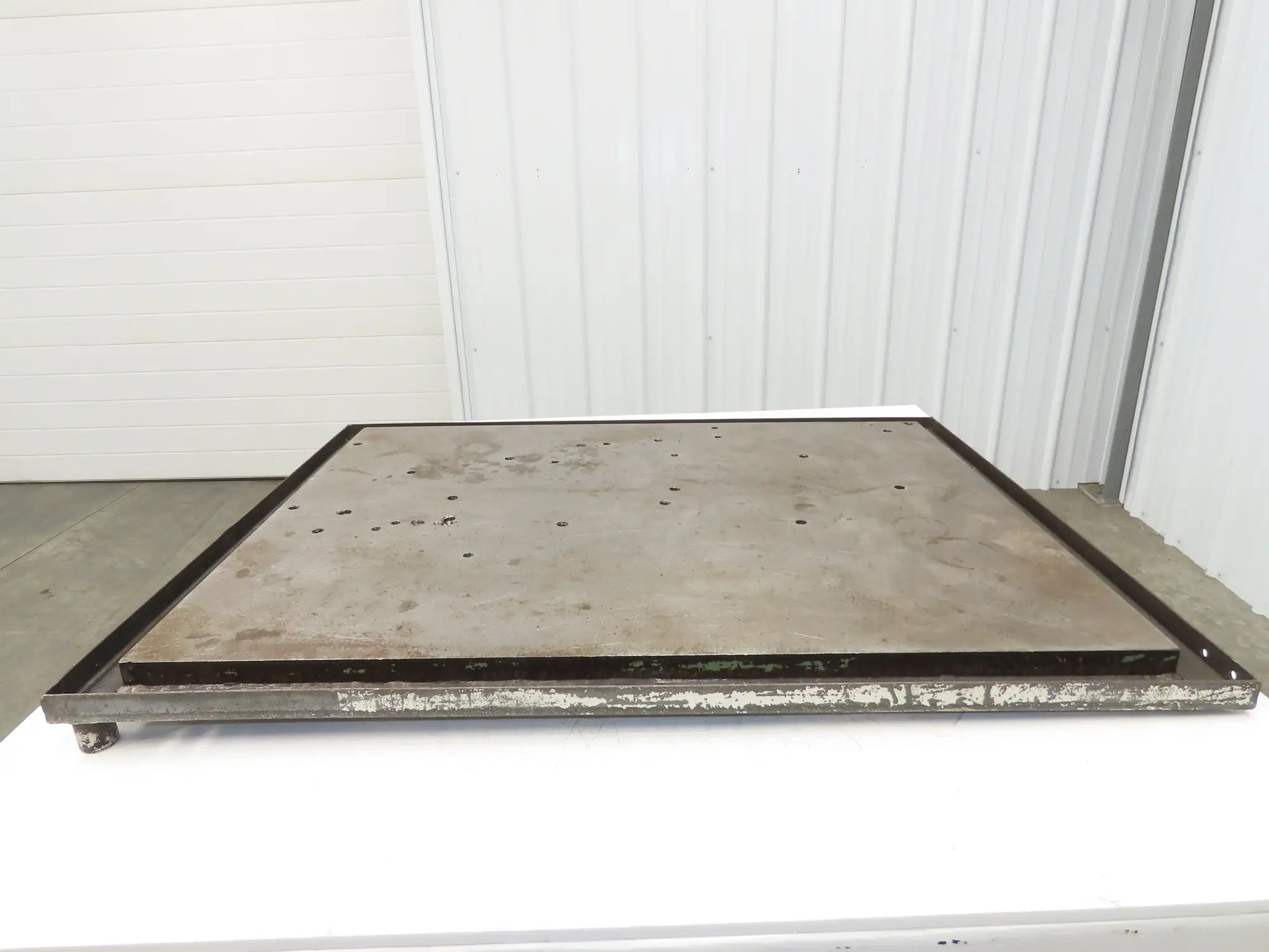 Industrial Vtg Steel Machine Base 30"x40" Top Coolant Oil Trough Welding Table