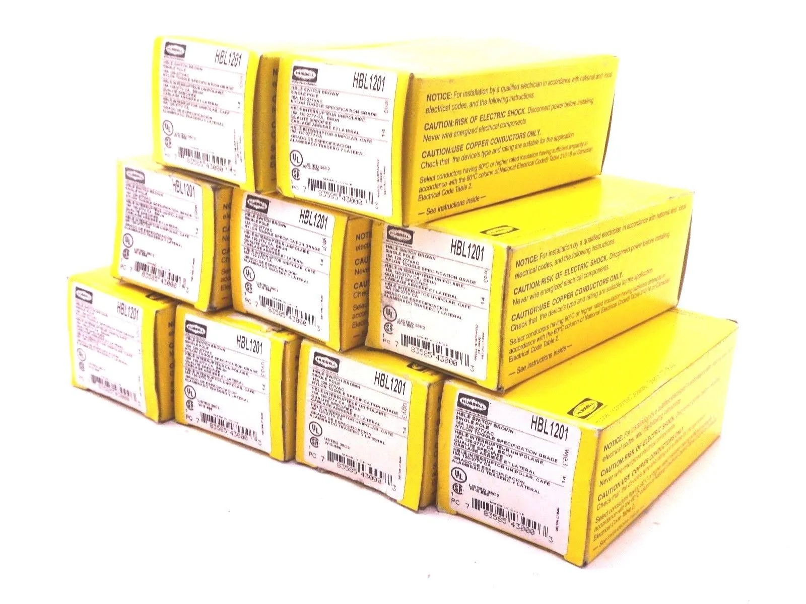 9 NEW HUBBELL HBL1201 WALL SWITCH'S