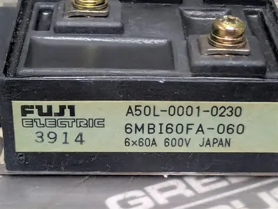 Fuji Electric A50L-0001-0230 Power Module 6x60A 600V 6MBI60FA-060 Used