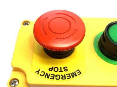 None | 2-Button Industrial Control Station, Emergency Stop, Momentary Power On/Off - Used