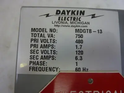Used DAYKIN MDGTB-13 Transformers Michigan US | Ideal Machinery #1275292