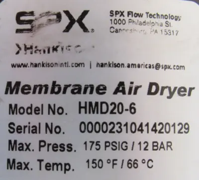 NEW SPX HMD20-6 MEMBRANE AIR DRYER HMD206