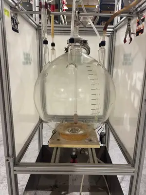 USED CHEMGLASS 72 LITER REACTOR FLASK
