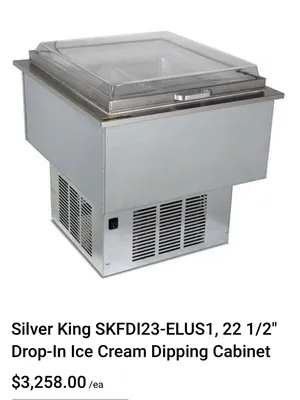 Silver King SKF 22.5 Drop In Dipping Cab W/Delfield SC-36” SS Ref Serving Cart