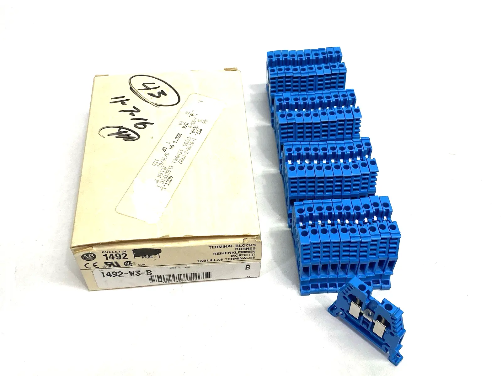 USED ALLEN-BRADLEY SER. B IEC TERMINAL BLOCK BLUE