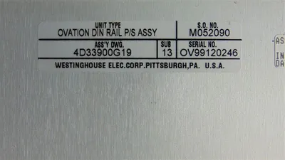 Westinghouse 4D33900G19 Ovation Auxiliary Power Supply Module Sub. 13 Used
