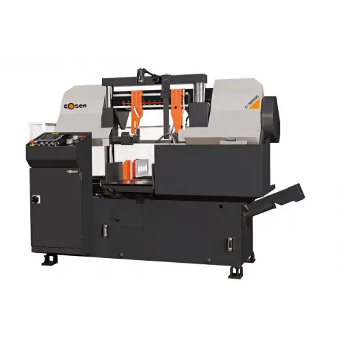 COSEN C325NC FULLY PROGRAMMABLE DUAL COLUMN AUTOMATIC HORIZONTAL BAND SAW 5 HP 1 1/2" WIDE BLADE 12.6" ROUND CAPACITY