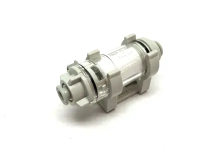 USED SMC AIR SUCTION FILTER, IN-LINE, W/ BRACKET