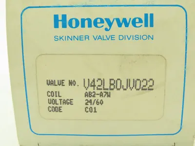 Honeywell Skinner V42LB0JV022 Solenoid Valve 2-Way (NC) 24V/60 20 PSI 3/8" Hose