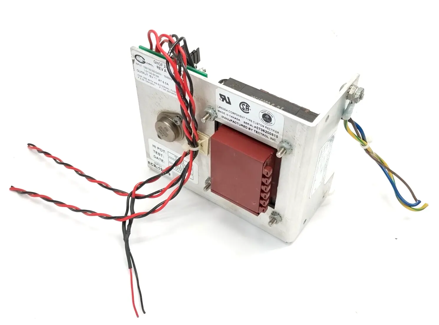 GHOF 2-5 | GFC Power  Rev A Power Supply 100-240VAC 100W, 5VDC At 6A - Used