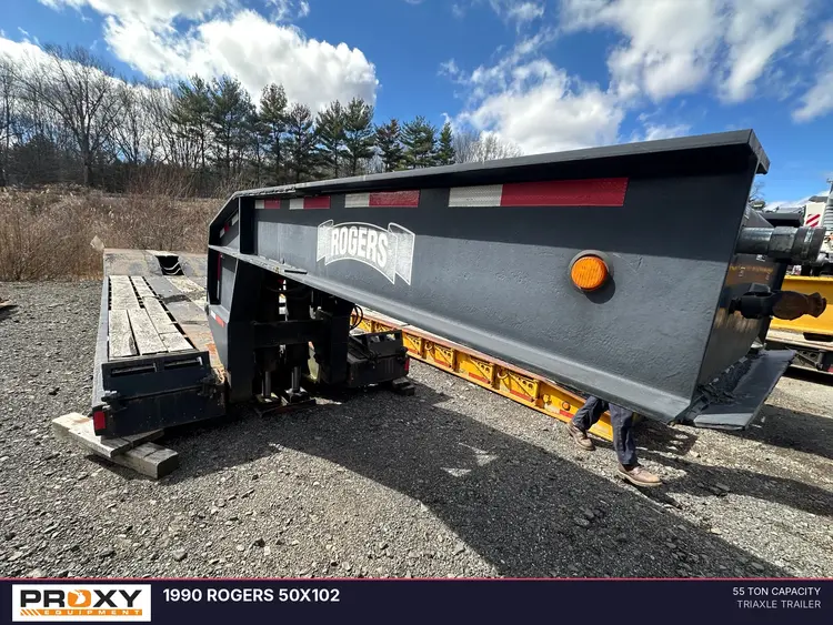 Used 1990 ROGERS 50X102 55 TON Lowboy Trailers New Jersey US | Proxy Equipment #1388619