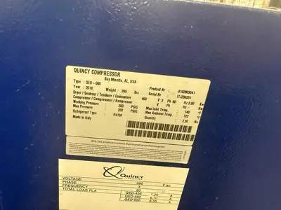 Used QUINCY AIR COMPRESSOR SYSTEM Compressor Packages Pennsylvania US | Global Equipment International, LLC #1284599