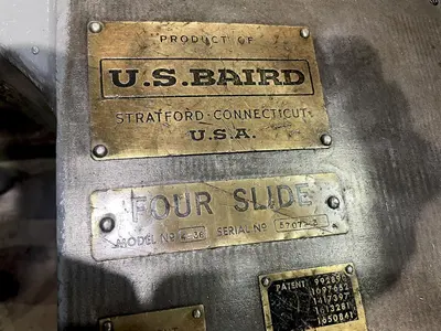 1/4" X 36" US BAIRD MODEL #4-36 FOUR SLIDE WIRE FORMING MACHINE: STOCK #15697