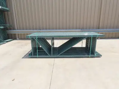 Interlake 10' x 36" Teardrop Pallet Racking Upright 3x3" Leg 23900Lb Green