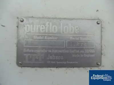 USED ITT 2" ITT/Jabsco Rotary Lobe Pump, S/S, 7.5 HP