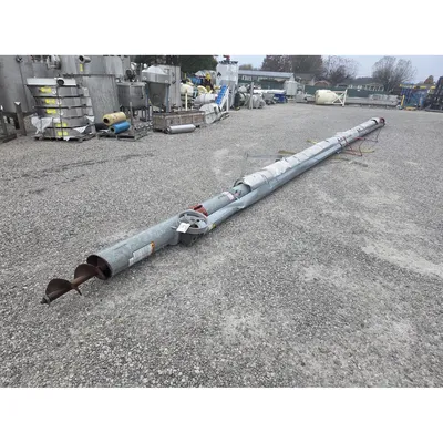 Used 9" Diameter X 53' Long 20HP Tubular Inclined Screw Auger Conveyor